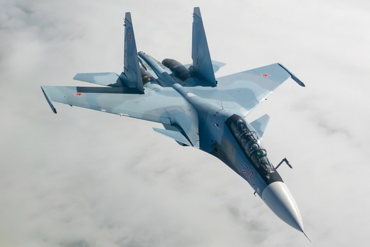 Sukhoi Su-30SM of Russian Air Force. Chinese air force acquired total of 73 in export variant Su-30MKK. PLA's military modernization is supported by significant investment in cyber warfare capability. Image Credit: Wikimedia Commons.